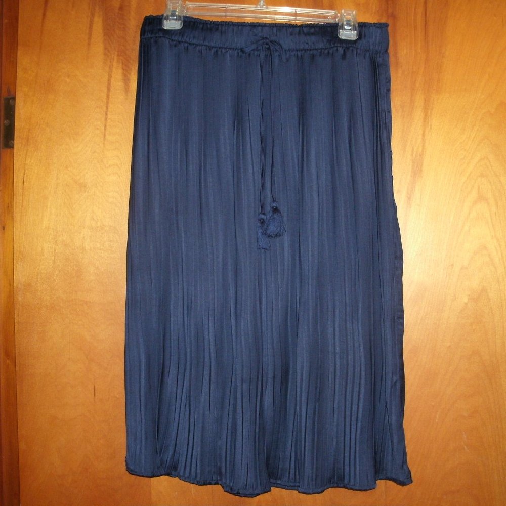 H&M Pleated Midi Skirt Blue Size M